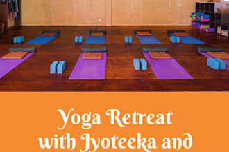 design an earthy yoga retreat flyer and poster in a3