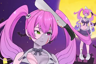 create custom pngtuber model, animated avatar, chibi, live2d vtuber model