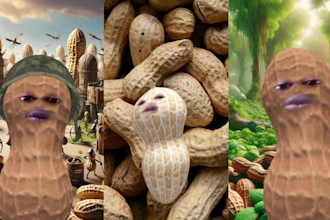 create a 3d vtuber filters burnt peanut style, for snap camera and streaming