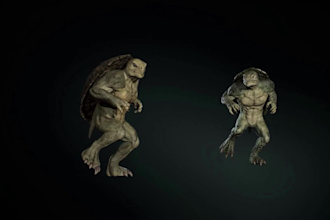 modular3d creature,4k texture,ue5 humanoid,vrm avatar,fbx character,idle animate