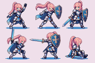 create pixel art character sprite sheet pixel art animation for video games