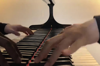 play and record a custom piano song on a grand piano