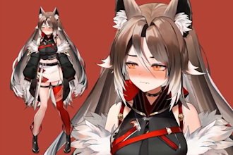 draw and rig 2d vtuber model live 2d vtuber model vtuber model 2d vtuber rigging