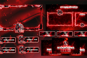 design a custom gaming twitch stream overlay