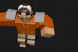 create roblox character animation, 3d rigging and game animations