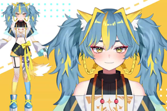 design live2d vtuber model, live 2d vtuber rigging, vtube studio 2d character