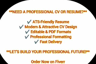 create a professional ats friendly resume and CV design
