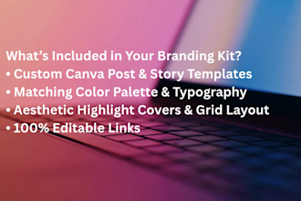 design a cohesive instagram branding kit, posts and story templates