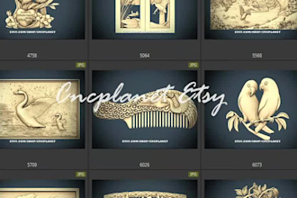 design cnc laser cut 3d puzzles, toys, and home decor dxf svg files