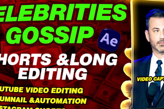 edit engaging viral celebrities gossip youtube shorts long news video editing