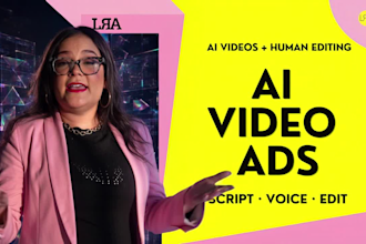 create an ad video with ai footage, voice, and human editing