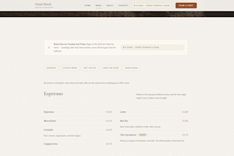design a new website for your local cafe or coffee shop