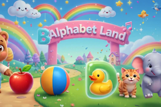 create 3d alphabet animation kids learning video and bible story animation