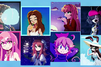 do pixel art assets, character, tileset, animation, sprite sheet, pokemon sprite