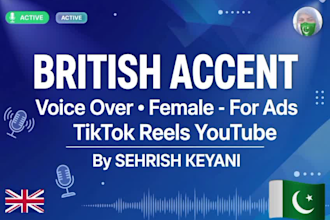 do british female voice over for ads tiktok reels