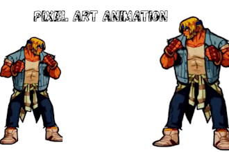 create custom pixel art sprite animation character sprite sheet for game art