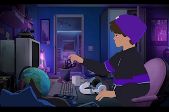 do amazing lofi loop animation video animated lofi  music video for your youtube