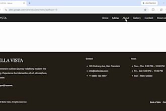 create a google sites restaurant website online ordering