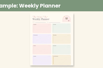 design a custom printable planner, tracker, or journal PDF for you
