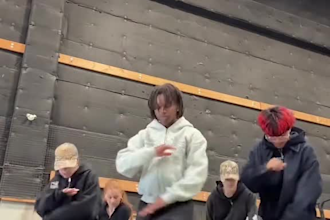 perform trending tiktok dance, breakdance video, group dance