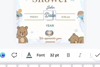 design a pregnancy announcement, baby shower and gender reveal canva templates
