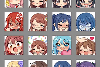 design custom character emotes and icons for twitch or discord