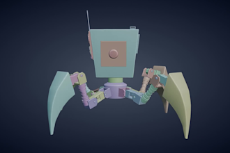 create 3d robots and product and industrial models with textures and uvs