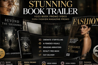 create a stunning book trailer veo3 book promo video sora fashion magazine promo