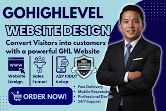 build your gohighlevel funnel, website, landing page and a2p 10dlc registration