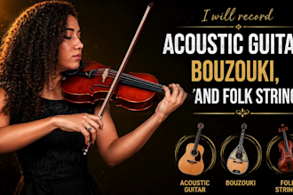 record acoustic guitar, bouzouki, and folk strings