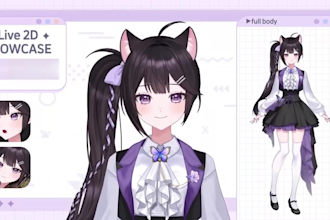 draw male or female live2d vtuber model, pixel vtuber chibi vtuber for streaming