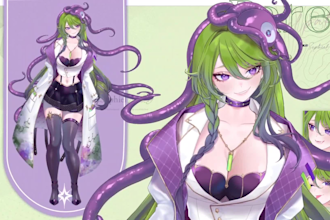 design live2d model, 2d vtuber model, vtuber rigging, anime vtuber model