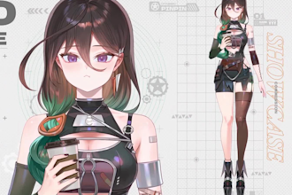 design and rig live2d vtuber model, vtuber commission 2d anime, 2d vtuber model