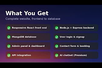 build a full stack website with react,node js and database