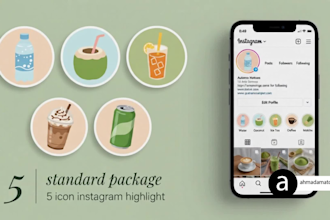 create unique vector instagram story highlight icons