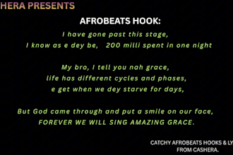 write catchy afrobeats lyrics and song hooks for your music