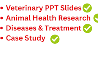 create veterinary presentations, animal health reports and power point slides