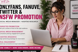 do onlyfan fanuve twitter nsfw promotion social media manager hashtag research