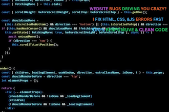 fix CSS, javascript, or HTML bugs on your website in 24hours