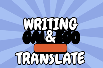 do writing and translate and contents