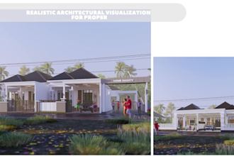 create realistic exterior render for property marketing