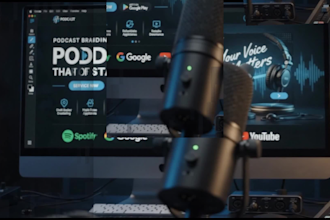 design podcast banner, cover art and branding