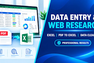 do accurate data entry, web research and excel data cleaning