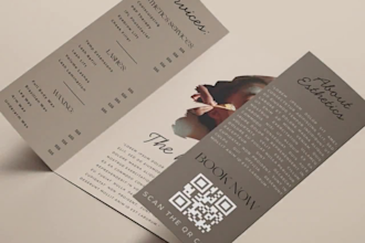 design beauty salon spa, skincare cosmetic brochure bifold trifold flyer leaflet