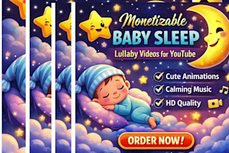 create animated monetizable baby sleep lullaby videos for youtube
