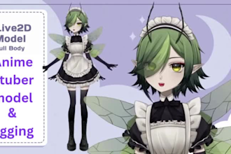 draw and rig live2d vtuber model, vtuber design, live2d rigging, vtube studio