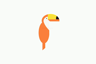 design simple cute animal cartoon vector art