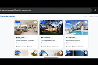 create a professional real estate landing page with admin panel