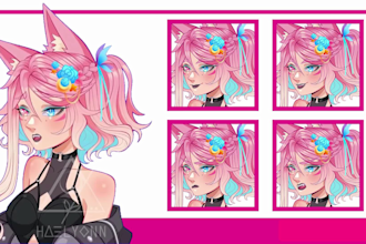create pngtuber model, chibi anime pngtuber, giftuber character for streaming