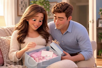 create 3d pixar style ai animation gender reveal pregnancy announcement video